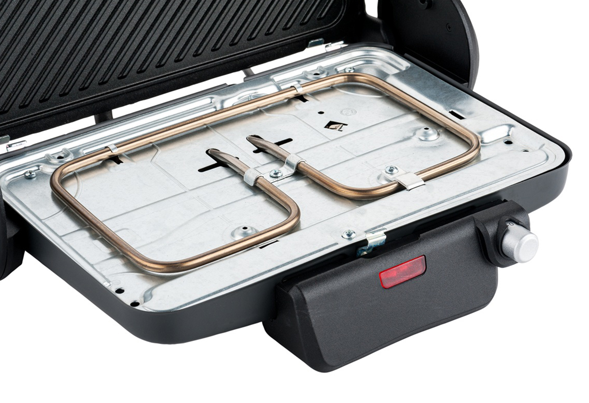 Απεικονίζεται η τοστιέρα με μία από τις πλάκες να έχει αφαιρεθεί.